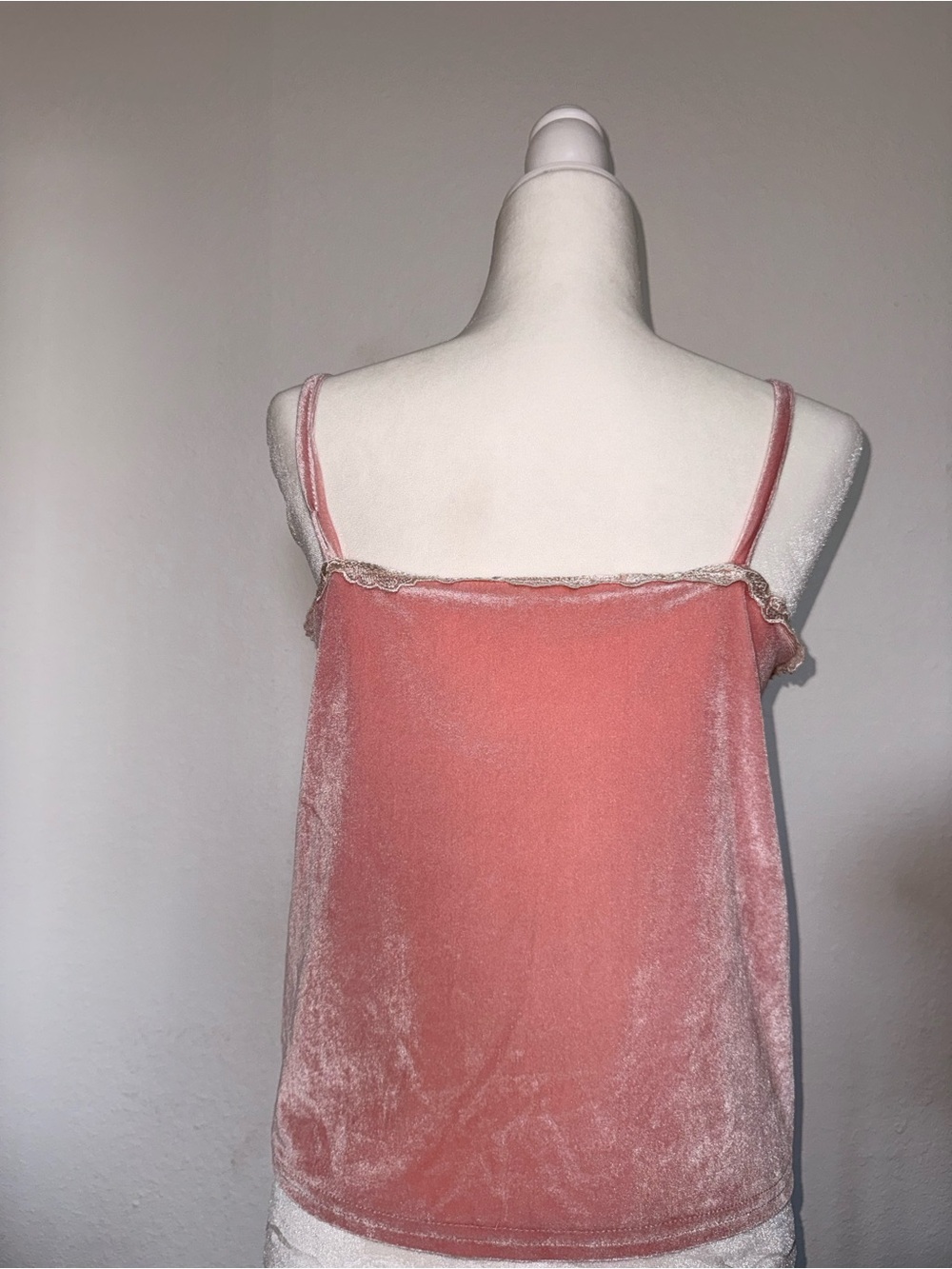 146. Pink velvet and lace top size medium coquette - Picture 3 of 4